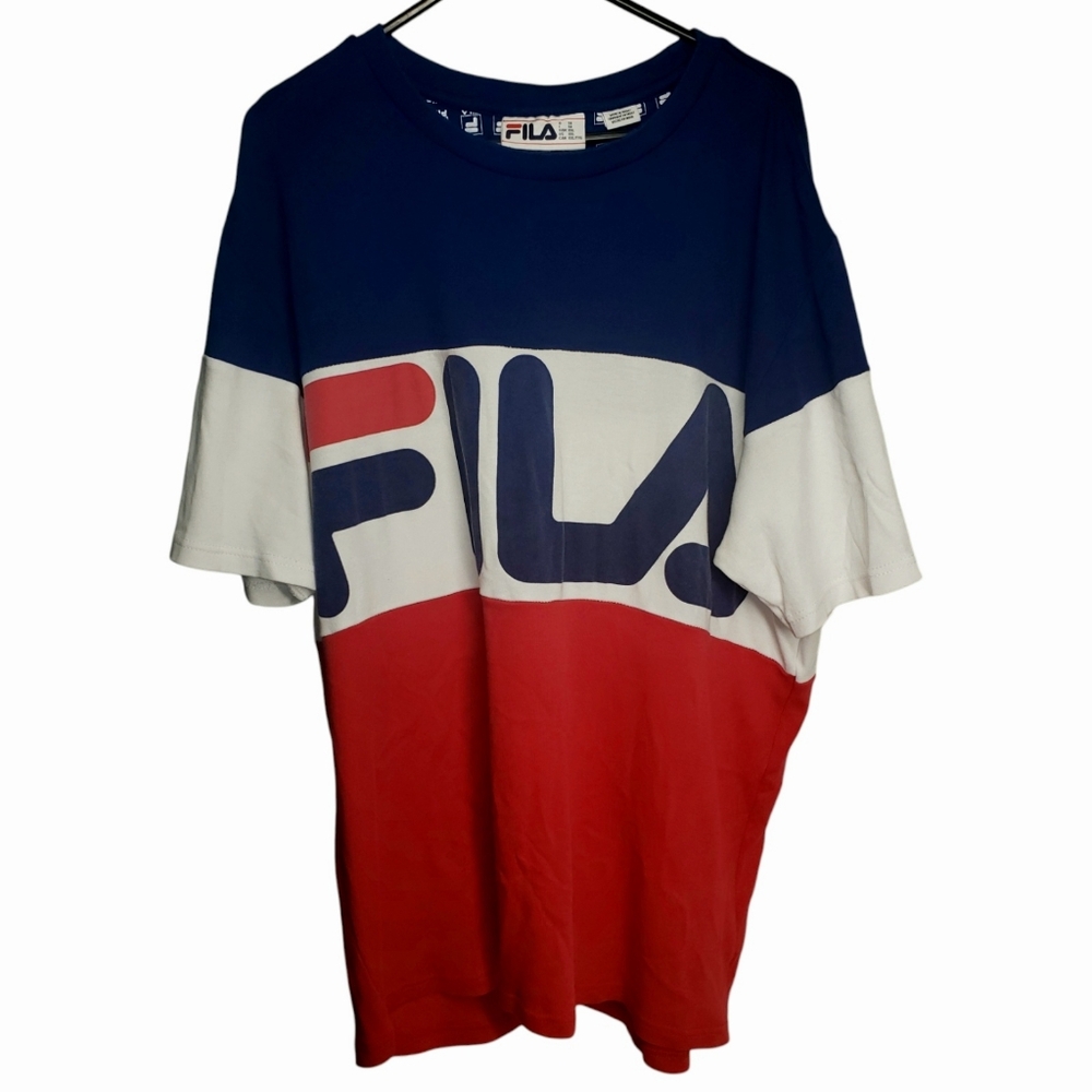FILA Men T-Shirt Color Blue, Red and White Size XXL